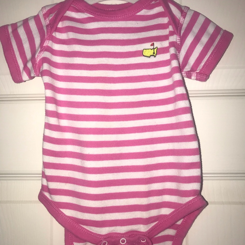 Masters Pink and White Striped Onesie